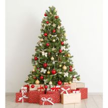 Dmora - rbol de Navidad Trento, árbol artificial extra grueso, árbol de efecto real en pvc, 850 ramas, altura 150 cm, con embalaje reforzado