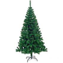 O91 - rbol de Navidad Artificial 180cm, Soporte de Pie Plegable, 740 Ramas Tupidas, Frondoso, 180cm de Altura, Estilo Tradicional, Forma de Abeto,