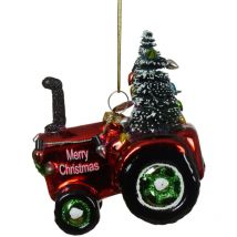 Árbol de vidrio rojo para coche 8,3x5,7x9,7 cm