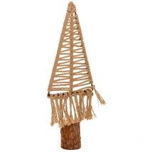 Rbol decorativo de algodón trenzado marrón 13x01x37.5