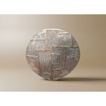 Arbora - Vase rond en résine blanc et doré H34 cm arbora