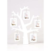 Arbre 5 cadres photos Blanc