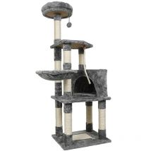 Skecten - Arbre à Chat avec Griffoir Arbre à Gratter Centre d'activités Hauteur 135 cm Gris
