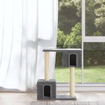 Arbre à chat avec griffoir, Maison à chat, Cadre d'escalade de Chats en sisal Gris clair 60 cm design in
