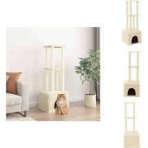 Arbre à chat avec griffoirs en sisal Crème 133,5 cm - Arbre à Chat - Meuble Pour Chat - Tour Pour Chat - Griffoir - Chaton