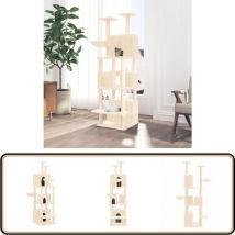 Arbre à chat avec griffoirs en sisal Crème 180 cm - Arbre à Chat - Meuble Pour Chat - Tour à Chat - Griffoir - Chat