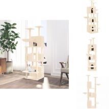 Arbre à chat avec griffoirs en sisal Crème 180 cm - Arbre à Chat - Meuble Pour Chat - Tour à Chat - Griffoir - Chat