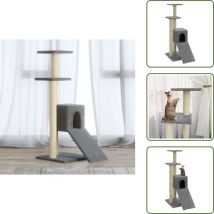 Arbre à chat avec griffoirs en sisal Gris clair 92 cm - Arbre à Chat - Griffoir Chat - Jouet Chat - Meuble Chat - Plateforme Chat