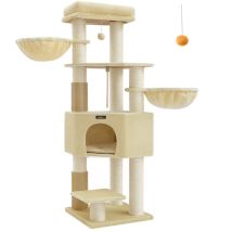 Feandrea - Arbre À Chat Grand Et Stable Avec Tapis Chaud, Auto-toiletteurs, Poteaux À Griffer, Niche, Hamacs, Plateformes, Corde En Sisal, 50 X 50 X 