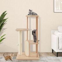 Arbre à chat, Maison à chat Moderne en Bois 120 cm avec Griffoirs et Perchoir Rembourré CW6631 Maison Chic