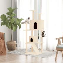 Design In - Arbre à chat,Maison pour chat,Arbre à Grimper avec griffoirs en sisal Crème 153 cm CFW51675