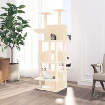 Arbre à chat,Maison pour chat,Arbre à Grimper avec griffoirs en sisal Crème 180 cm CFW69543