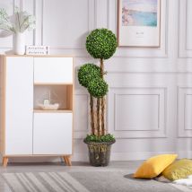 Maisonchic - Arbre Artificiel Arbuste 115 cm Fausse Plante 3 Boules Pot Rotin Résistance uv CWXT4438 design in