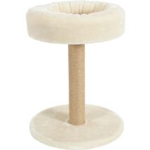 Animallparadise - Arbre à chat 2 en 1, ø 35 cm x hauteur 45 cm, couleur beige, pour chats et chatons.