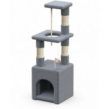 Vounot - Arbre à Chat 88cm avec Corde Griffoir Plateforme Niche Gris