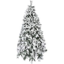 Xone - Sapin De Noël Enneigé Alaska H.180 Cm - Socle 124 Cm - 1366 Branches