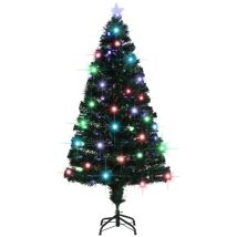 Sapin De Noël Artificiel Arbre De Noël Lumineux Et Support/led 150 Cm Fibre Optique 71450