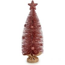Sapin de Noël avec étoile rose 13 x 41 x 13 cm