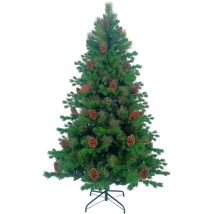Sapin De Noël Artificiel Dayron Green Ottawa Avec Pommes De Pin Décoratives Et Base En Métal