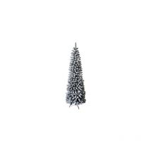 Arbre de Noel Dimitri couvert de neige slim re'aliste gain de place artificiel pe+pvc+flock Verde Innevato h 180 cm - base 66 cm
