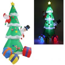 Arbre de Noël gonflable de 2,5 m avec lumières led, arbre de Noël éclairé pour décoration de cour gonflable, décoration de Noël de jardin intérieur