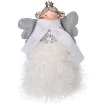 Ange en tissu avec coeur blanc cm16x13h21