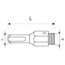 Fervi - Arbre pour scies cloches 51 -100 mm Hole saw shaft 51 -100 mm f015/004