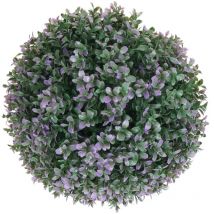 Arbuste artificiel HHG 652, boule de buis plante décorative Buxus plante artificielle, Outdoor ø 35cm, lilas