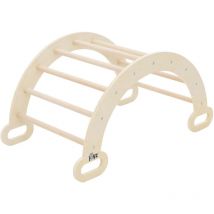 Arche d'Escalade pour Enfants, Naturel, Bascule en Bois, 74x41x38,5 cm, Échelle d'Entraînement à l'Équilibre, Bébé à partir 1 An, Arc à Grimper