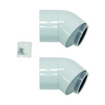Vaillant - arc 45 degrés ø 80/125 mm 303211 concentrique, 2 pièces