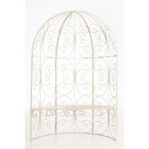 Gazebo de jardin élégant avec une forme semiluna avec banc intérieur diverses couleurs colore : Crème antique
