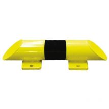 Metalworks - Butée de protection avec platine Park acier jaune et noir tube ø 76mm longueur 400 mm, hauteur 86 mm - viso