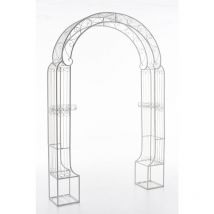 Décoshop26 - Arche à rosiers arceau support pour plantes grimpantes en métal blanc 100003919