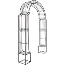 Décoshop26 - Arche à rosiers arceau support pour plantes grimpantes en métal bronze 100003918