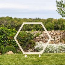 Mariage Arche - Grande Arche Mariage Bois Hexagonale 1.33M - Arche en bois pour décoration de Mariage - Arche Kit pour Ceremonie Laique - Montage