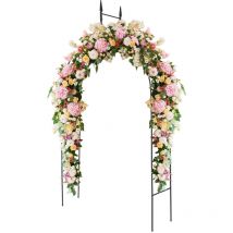 Arche de jardin 255cm pour plantes grimpantes en métal décoration pour fête 200000112