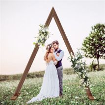 Arche Mariage Bois Champetre Triangle 3.1 x 1.7M Décoration Ceremonie Laique mariage - 1 Pcs