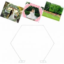 Unho - Arche Mariage Hexagonale Metal 2M - Arche Fleur Ballon pour Mariage Anniversaire Fête Scène Photographie