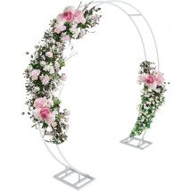 Arche Ronde Mariage Champetre en Fer Fond de Réception Décor 2,2M x 2M - Blanc