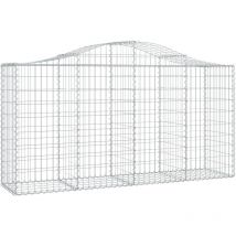 Jinlefu - Arched Gabion Baskets 9 pcs 200x50x100/120 cm Galvanised Iron vidaXL