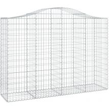Arched Gabion Baskets 2 pcs 200x50x140/160 cm Galvanised Iron vidaXL