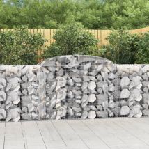 Arched Gabion Baskets 2 pcs,Gabion Wall 300x50x100/120 cm Galvanised Iron VSVS582432
