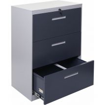 Archivador colgante HHG-042, archivador de oficina armario de acero, A4 con cerradura, 103x76x46cm gris-gris oscuro