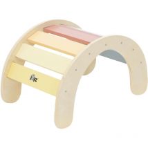 Joyz - Arco de Escalada para Niños Multicoloro Balancín de Madera 74x41x38,5 cm Juego de Trepa para Bebés a Partir de 1 año Tabla de Equilibrio