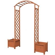 Mucola - Arco de rosas rejilla enrejado jardinera arco de jardín columna de rosas soporte para plantas de madera macetero maceta arriate decorativo