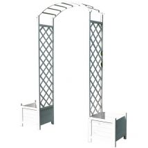Arco de rosas rejilla enrejado arco de jardín Blanco columna de rosas soporte para plantas de madera macetero maceta puerta decorativo