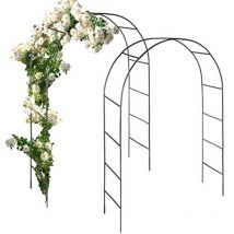 Anaterra - Arco de Jardín - 240cm, Fijo, de Pie, Tubular, Estable, Decorativo, Elegante, Verde, de Metal, para Exterior - Soporte de Arco para