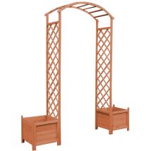 Arco di rosa Melko 179 x 206CM in legno Arco da giardino incl. 2 vasi da fiori Arrampicata mezzo arco di aiuto per arrampicata