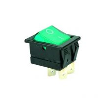 Arcolectric C1553AL Green illuminated switch on/off 2 positions 16A 250V
