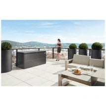 Arcon Baul Metalico Biohort Loungebox 200 Color Gris Oscuro Metalizado
